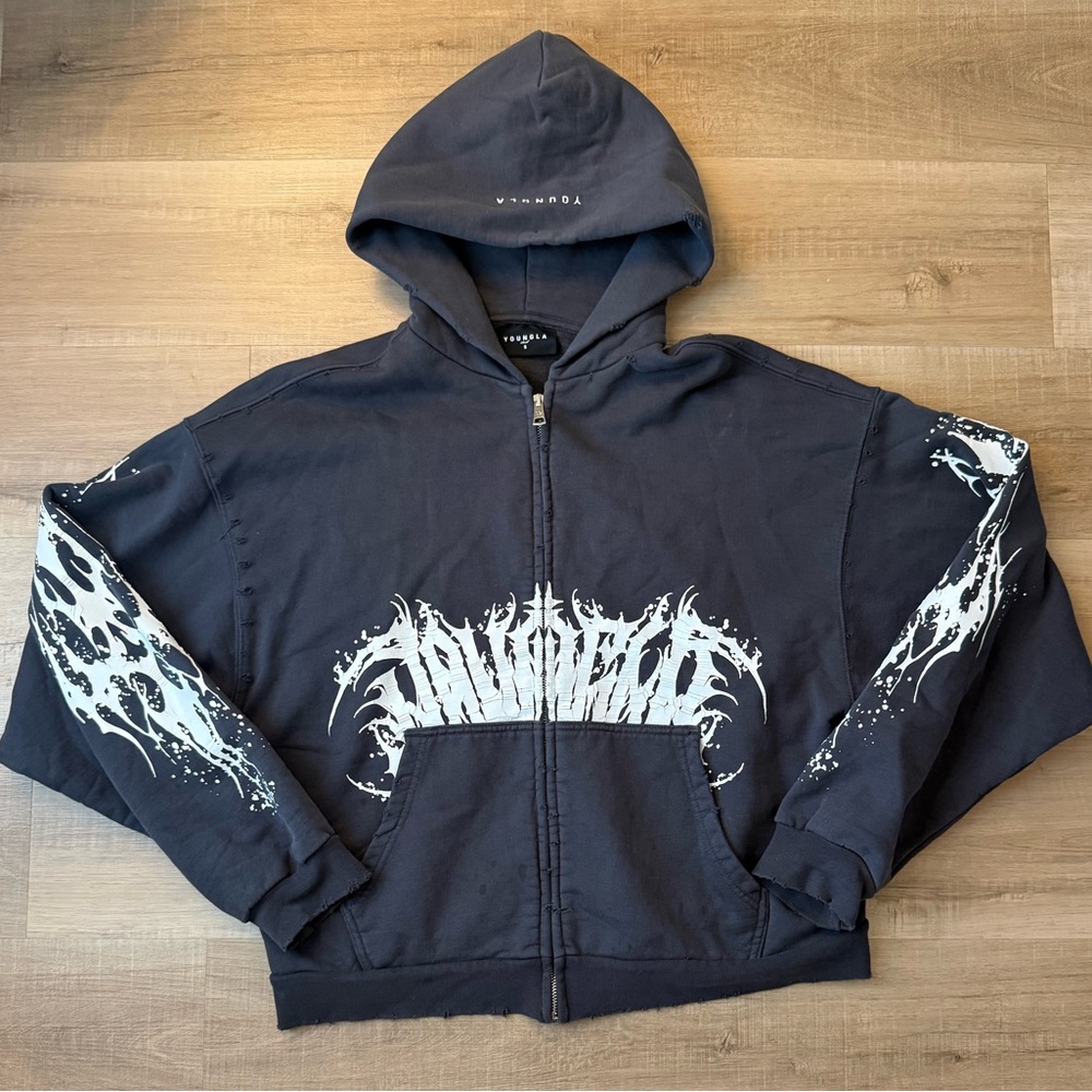 YoungLA Charcoal Zip-Up Hoodie